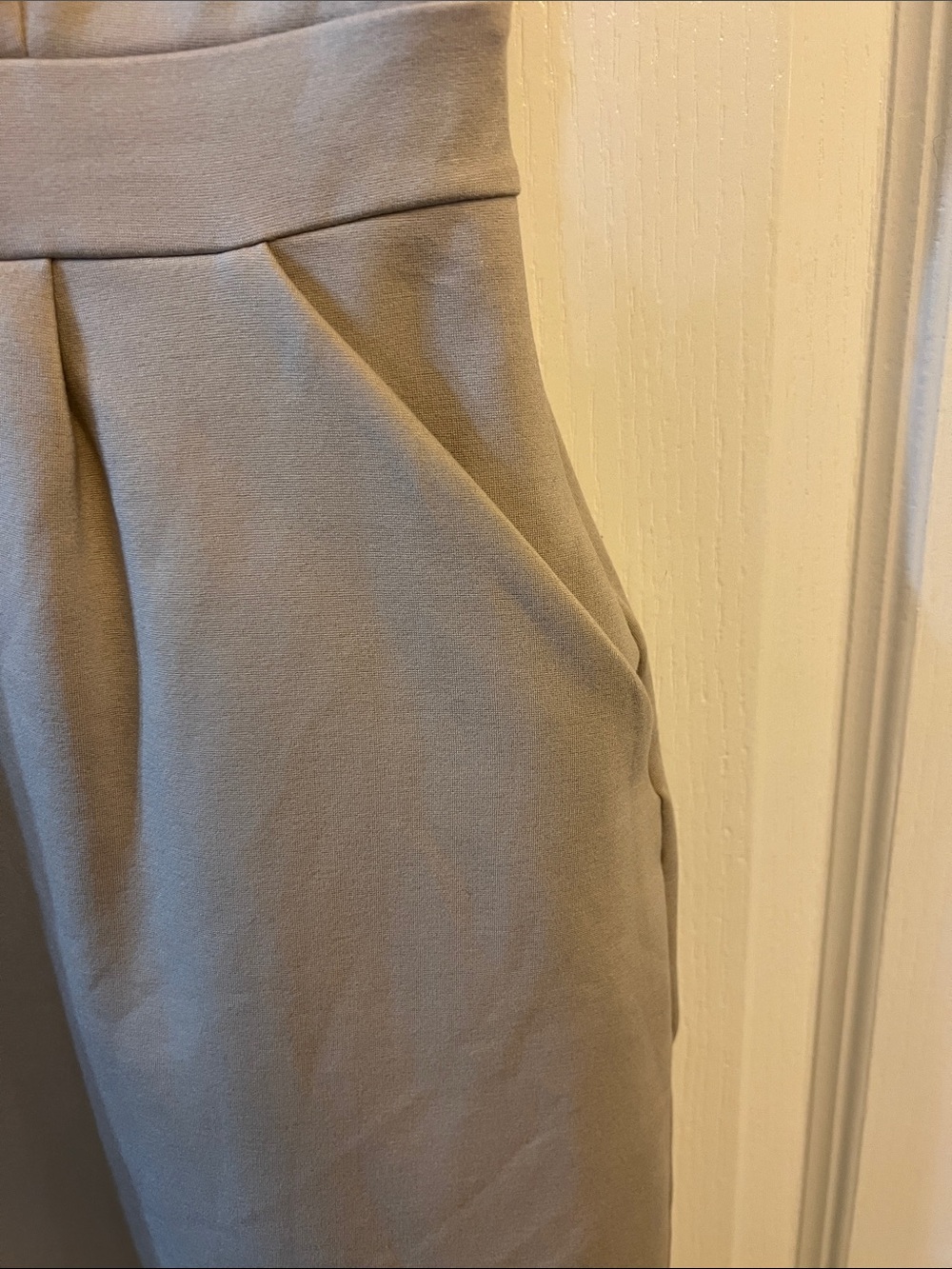 Quince Ultra Stretch Ponte Midi Dress with Cap Sleeves in Beige - Picture 7 of 12